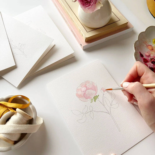 Paintable watercolor notecard set