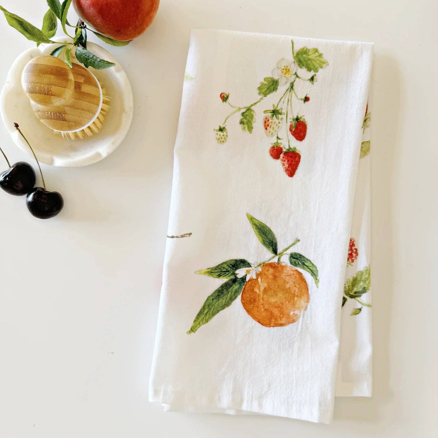 Fruit cotton tea towel by Emily Lex