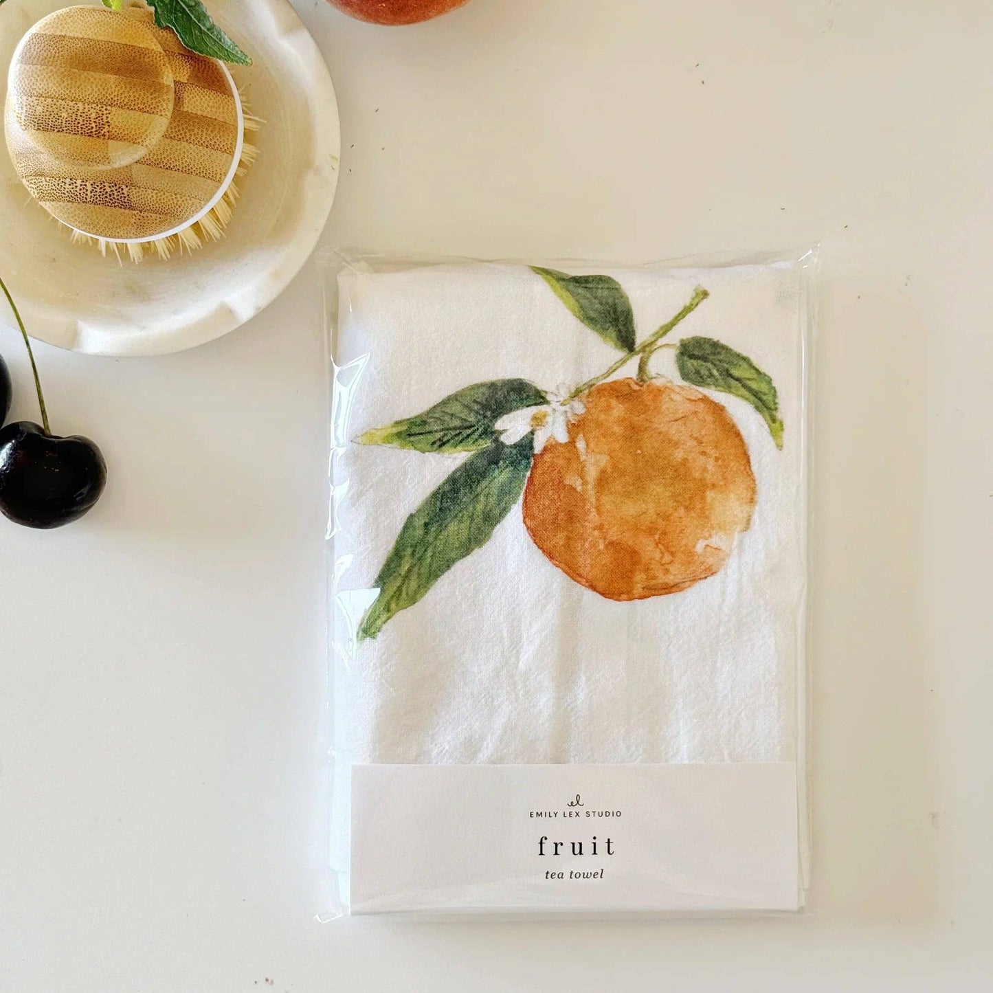 Fruit cotton tea towel by Emily Lex