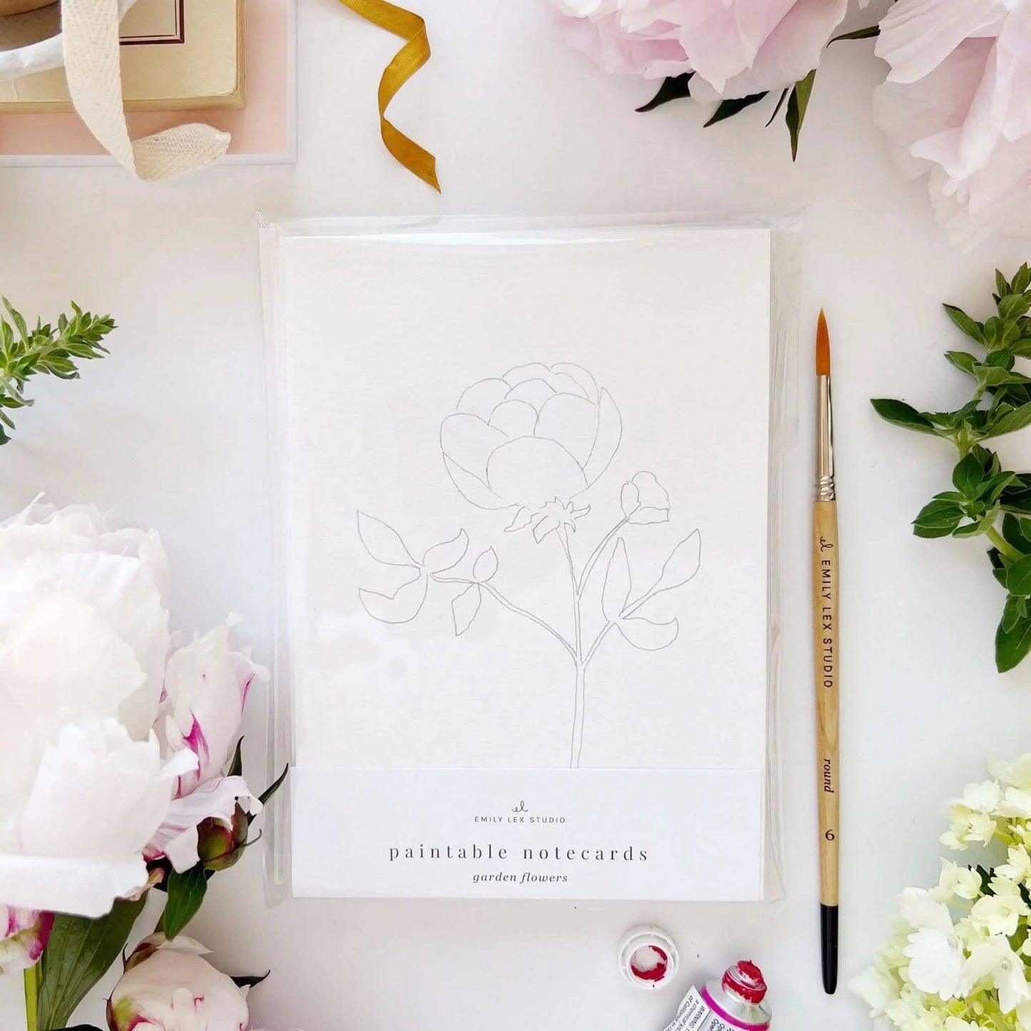 Paintable watercolor notecard set