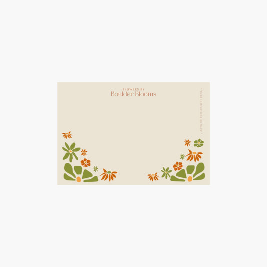 Complimentary Boulder Blooms Card