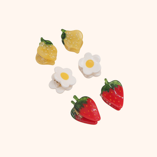Mixed Fruit Mini Claw Clips