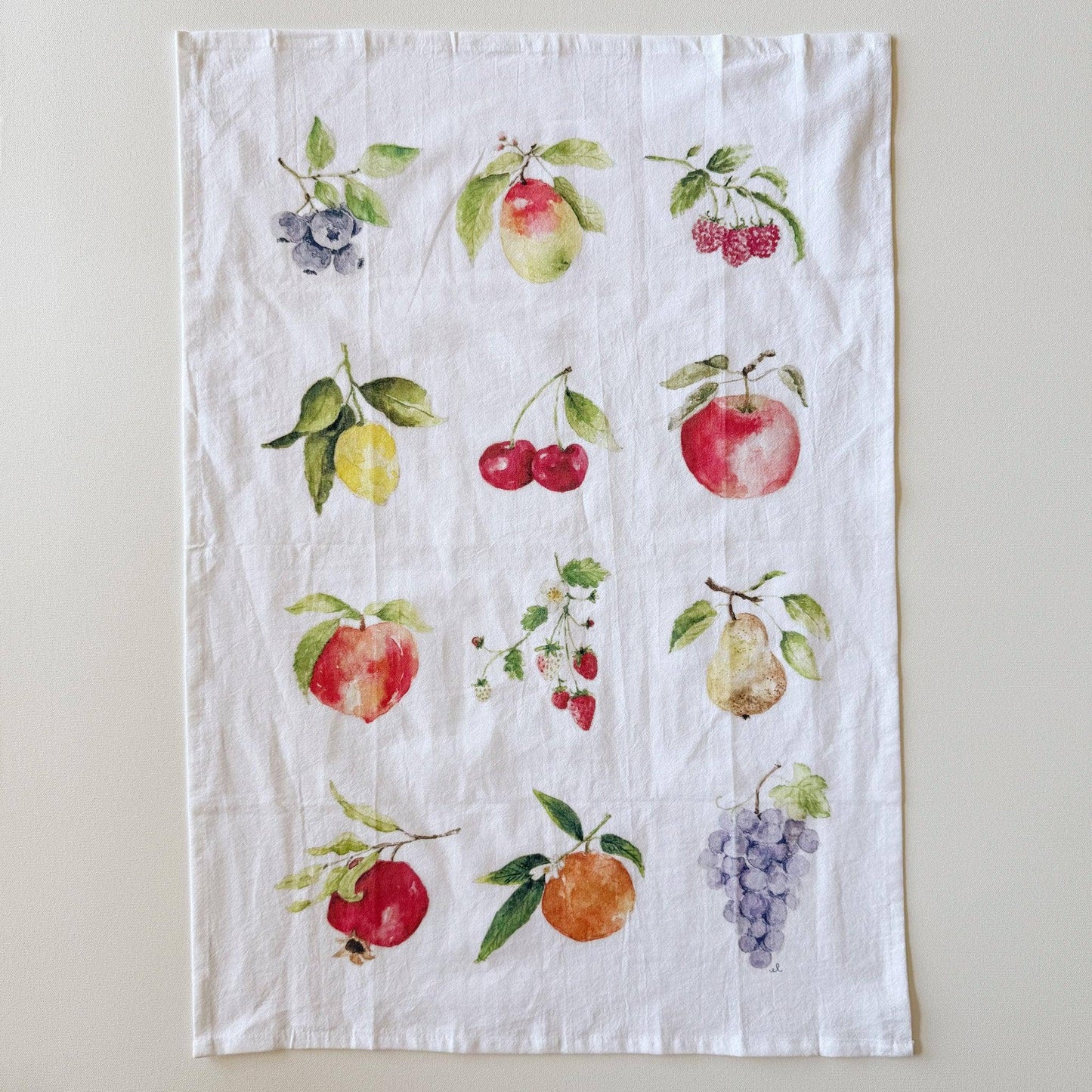 Fruit cotton tea towel by Emily Lex
