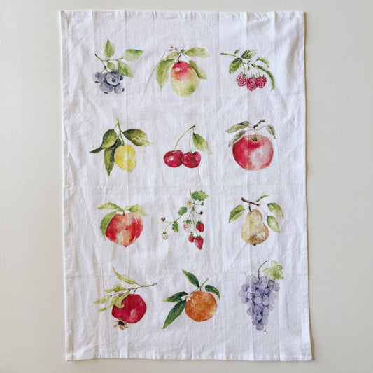Fruit cotton tea towel by Emily Lex