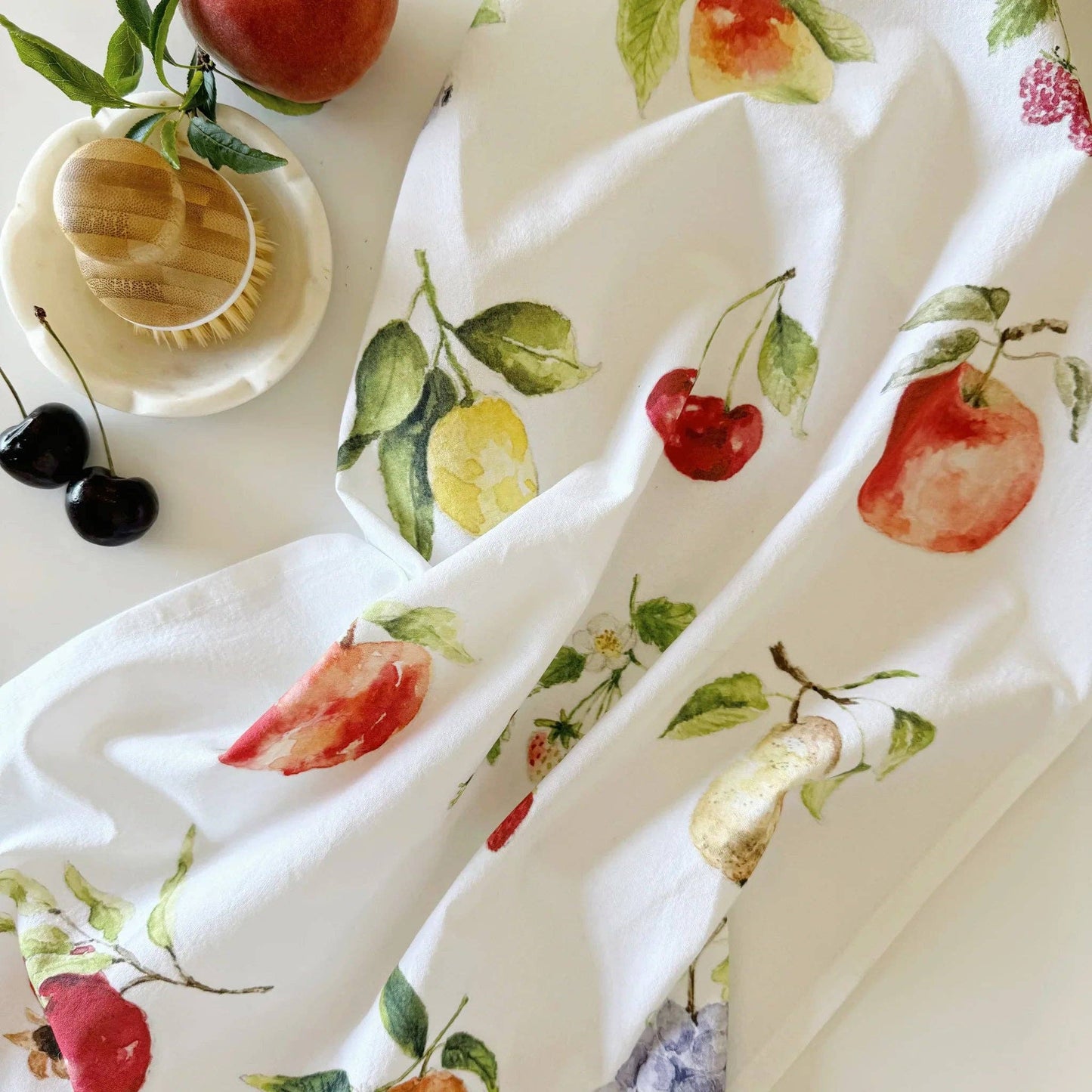 Fruit cotton tea towel by Emily Lex